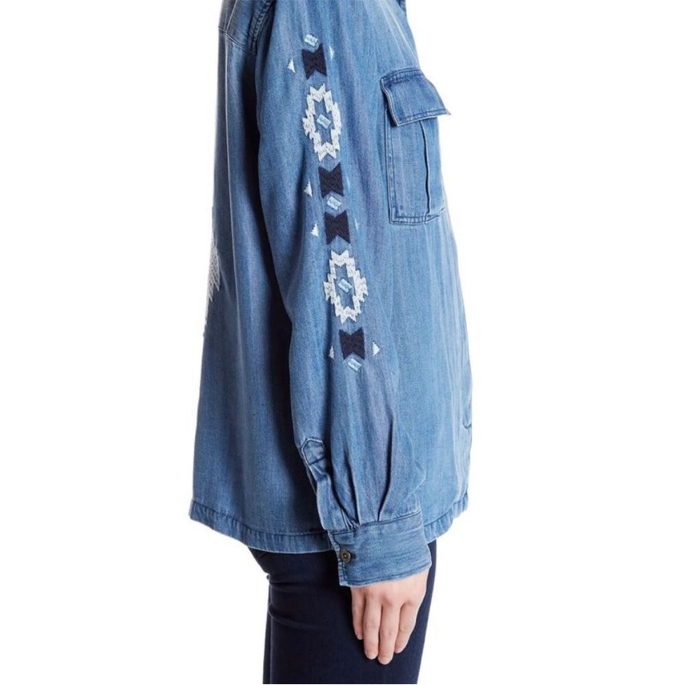 Rails Embroidered Denim Shirt Jacket - Picture 3 of 11